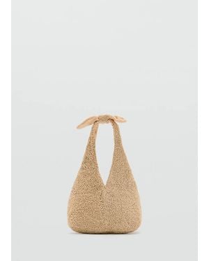 Mango Beaded Clutch Bag - White