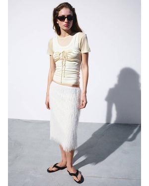 Mango Two-Tone Contrast T-Shirt - Gray