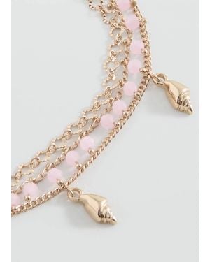 MANGO TEEN Pack Of 3 Anklet Bracelets - Natural