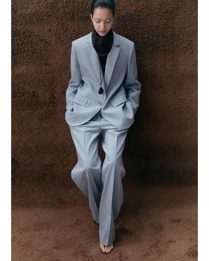 Mango Pinstripe Suit Pants - Brown