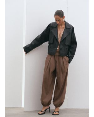 Mango High-Waisted Balloon Trousers - Multicolour