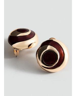 Mango Embossed Spiral Earrings - Metallic