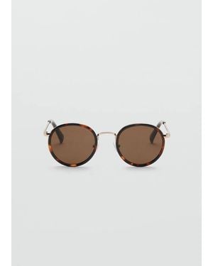 Mango Round Metal-Frame Sunglasses - Brown