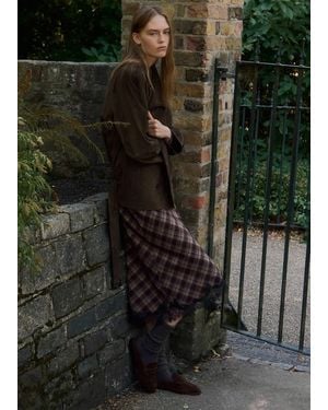 Mango Backless Suede Loafer - Green