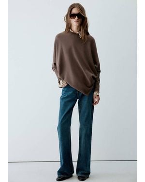 Mango Pullover Bordo Inferiore Asimmetrico Cioccolato - Marrone