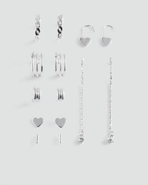 MANGO TEEN Pack Of 7 Matching Earrings - White