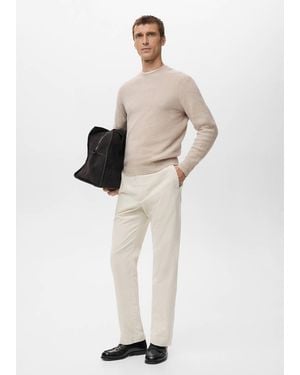 Mango Corduroy Regular-Fit Pants - Natural
