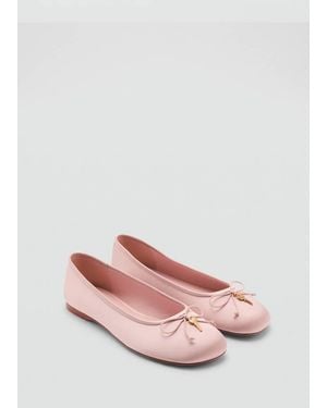 Mango Ballet Pump With Bow And Charm Detail - Pink
