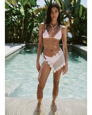 Mango Crochet Bow Mini-Skirt - Green