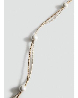 Mango Collier Double Combiné Or - Blanc