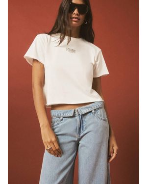 MANGO TEEN Printed Cotton-Blend T-Shirt - White