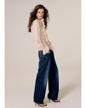 Mango Jeans Balloon Vita Bassa Blu Scuro