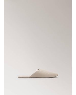 Mango Natural Fabric Open-Back Slippers