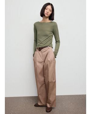 Mango Boat Neck T-Shirt - Green