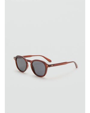 Mango Semi-Transparent Frame Sunglasses - Brown