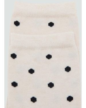 Mango Chaussettes À Pois Écru - Neutre