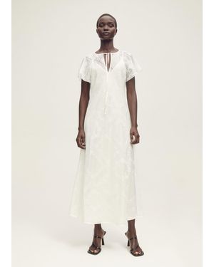 Mango Vestito Ricamo Dettagli Traforati Bianco - Neutro