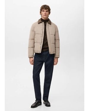 Mango Short Water-Repellent Puffer Jacket - Natural