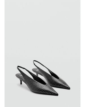 Mango Rhinestone Heel Shoes - White