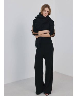 Mango Contrast Stripe Knit Pants - Blue