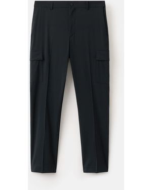 Mango Slim Fit Comfort Stretch Cargo Trousers - Black