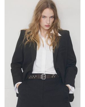 Mango Studded Belt - Gray