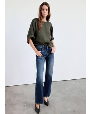 Mango Fluted Blouse With Turned-Up Sleeves - Green