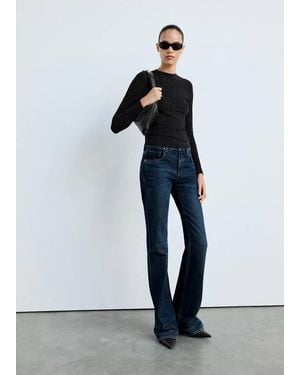 Mango Pullover Collo Perkins Avvitato Nero - Grigio