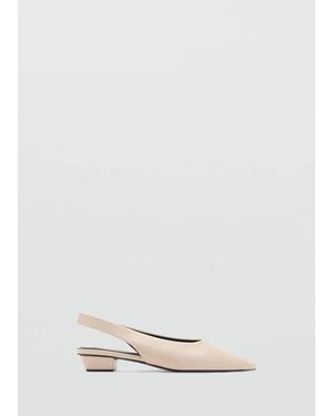 Mango Chaussures Pointues Talon Écru - Blanc