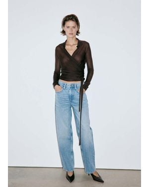 Mango Jeans Balloon Vita Alta Blu Medio