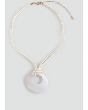 MANGO TEEN Shell Cord Necklace - White