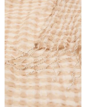 Mango Cotton Foulard With Fringes - Natural