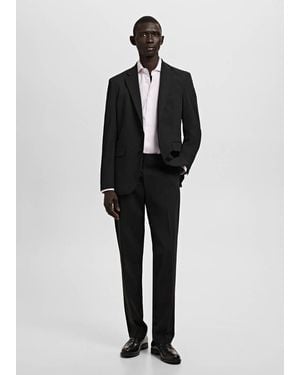 Mango 100% Cotton Slim-Fit Suit Shirt - White