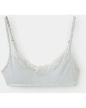 MANGO TEEN Triangle Lace Bra - White