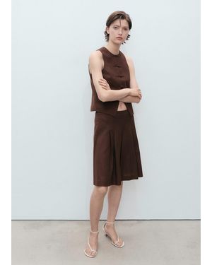 Mango Linen-Blend Suit Bermuda Shorts - Gray