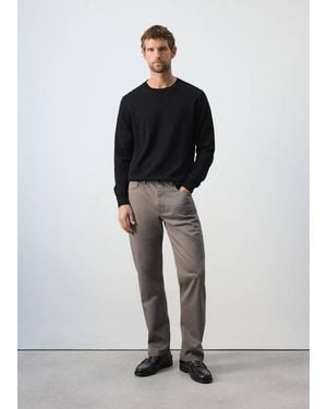 Mango Regular-Fit Cotton Pants - White
