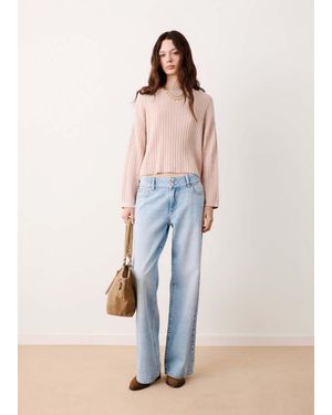 MANGO TEEN Knitted Ribbed Jumper - White
