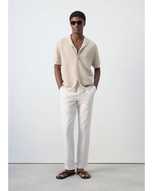 Mango Cotton Bowling Shirt - White