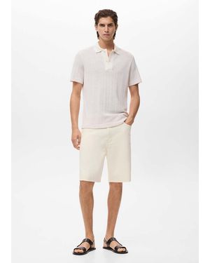 Mango Denim Relaxed-Fit Bermuda Shorts - White