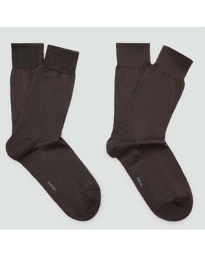 Mango Pack Of 2 Long Cotton Socks - Black