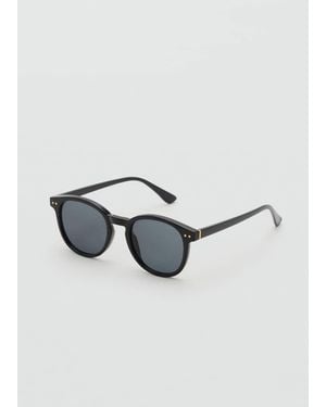 Mango Round-Framed Sunglasses - Black