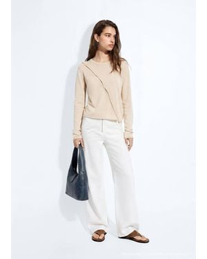 MANGO TEEN Knit Cardigan With Opening Detail - White