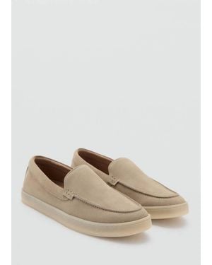 Mango Split Leather Shoes - Natural