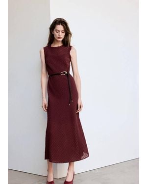 Mango Belted Textured Dress
