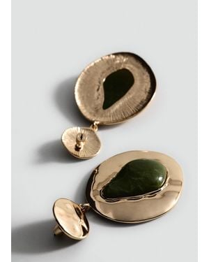 Mango Combined Resin Hanging Earrings - Green