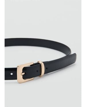 Mango Square Buckle Belt - Black