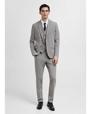 Mango Paris Super Slim-Fit Suit Waistcoat - Grey