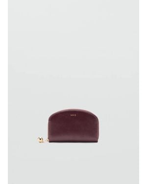 Mango Medium Wallet With Mini-Bead Embellishment - Purple