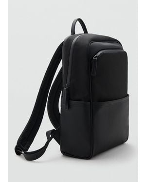 Mango Multi-Functional Backpack With Pockets - Black