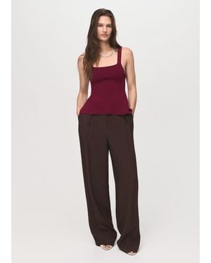 Mango A-Line Knitted Top - Red